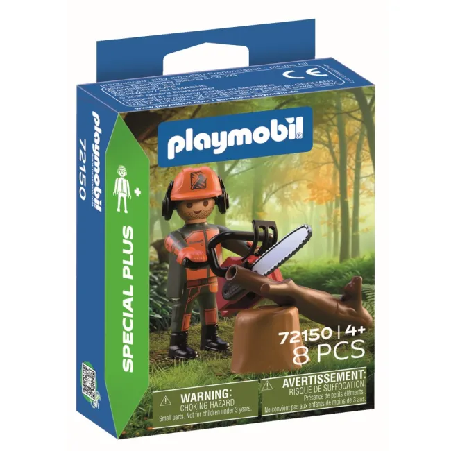 Playmobil - Figurina muncitor forestier cu drujba - ARTPM72150
