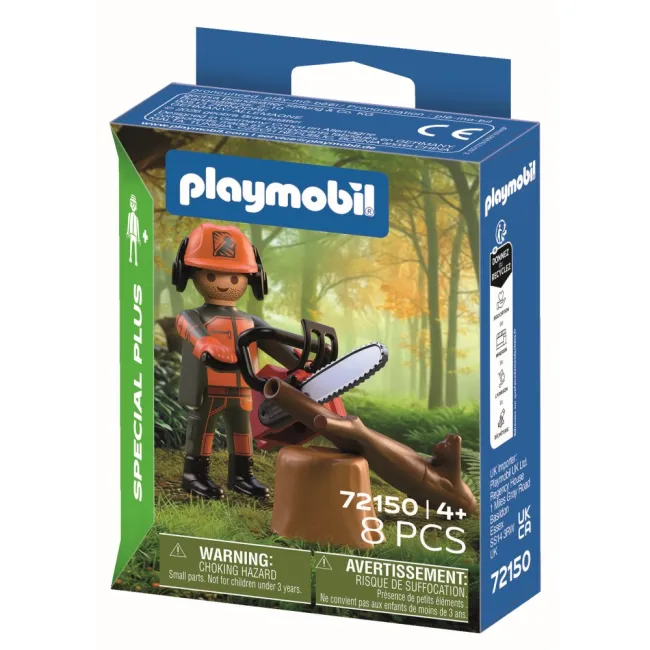 Playmobil - Figurina muncitor forestier cu drujba - ARTPM72150