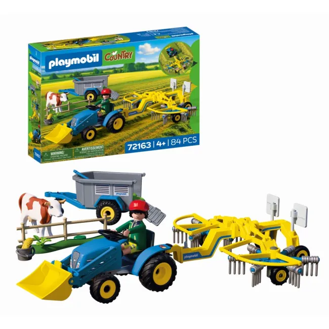 Playmobil - Jucarie de rol Tractor mic cu grebla pentru adunat fan - ARTPM72163