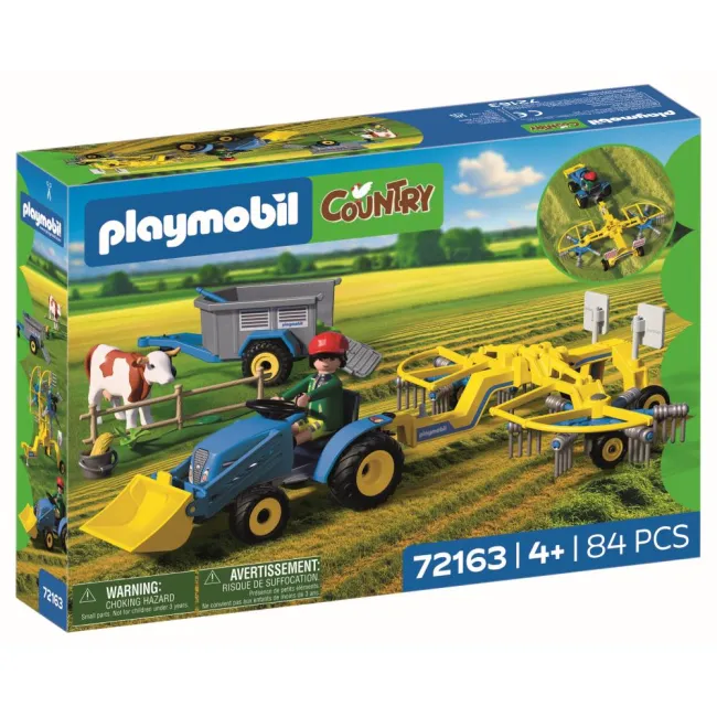 Playmobil - Jucarie de rol Tractor mic cu grebla pentru adunat fan - ARTPM72163