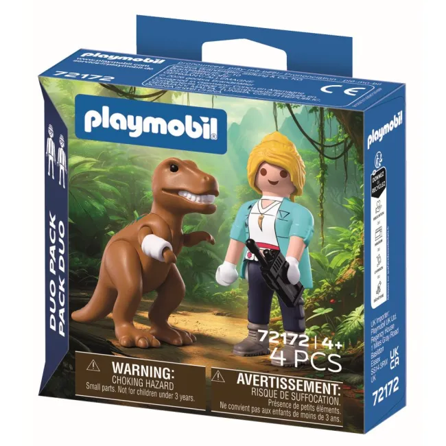 Playmobil - Set 2 figurine exploratoare si T-Rex - ARTPM72172