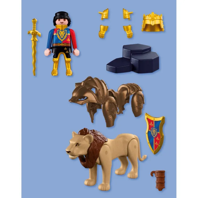 Playmobil - Jucarie de rol Leu cu cavaler auriu - ARTPM72212