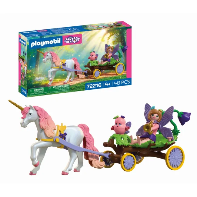Playmobil - Jucarie de rol Unicorn cu trasura zanei - ARTPM72216