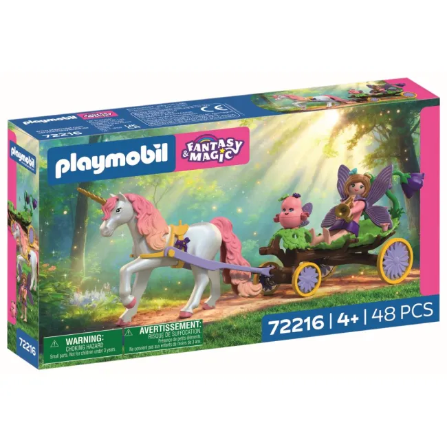 Playmobil - Jucarie de rol Unicorn cu trasura zanei - ARTPM72216