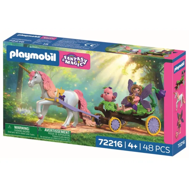Playmobil - Jucarie de rol Unicorn cu trasura zanei - ARTPM72216