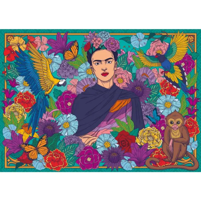 Ravensburger - Puzzle Frida Kahlo inconjurata de flori 1000 piese - ARTRVSPA01475