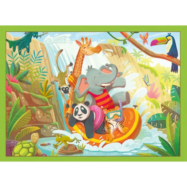 Ravensburger - Puzzle interactiv cu buton sonor pentru testarea rapiditatii animalute jucause 4x35 piese - ARTRVSPC04171