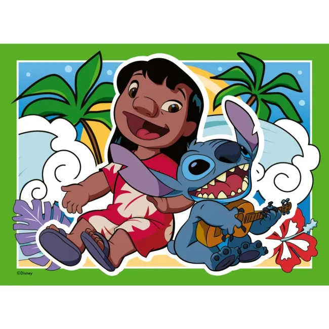 Ravensburger - Puzzle interactiv cu buton sonor pentru testarea rapiditatii Disney Stitch 4x35 piese - ARTRVSPC04178