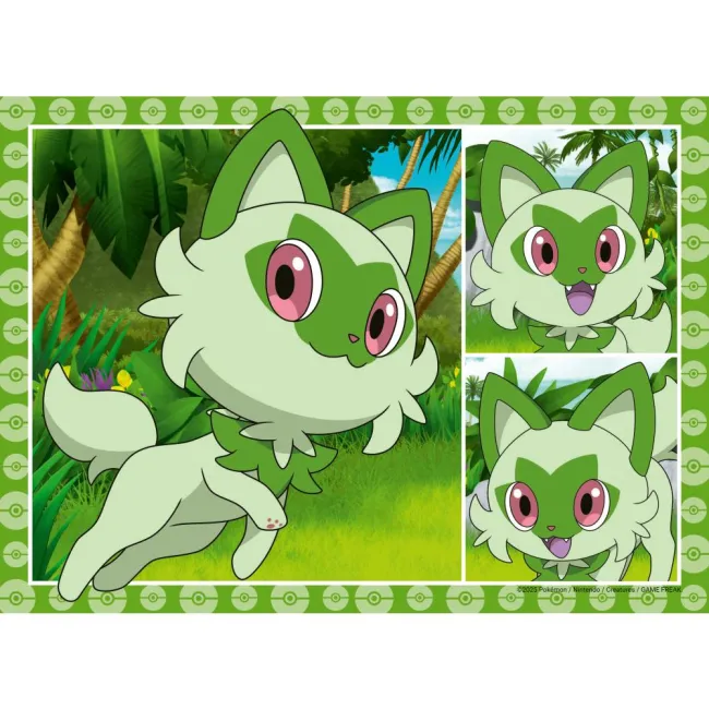 Ravensburger - Puzzle interactiv cu buton sonor pentru testarea rapiditatii Pokemon 4x35 piese - ARTRVSPC04179