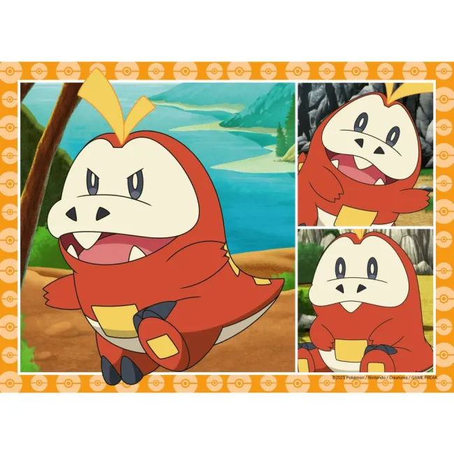 Ravensburger - Puzzle interactiv cu buton sonor pentru testarea rapiditatii Pokemon 4x35 piese - ARTRVSPC04179