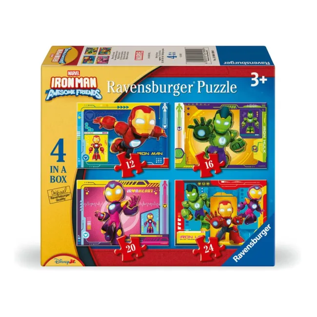 Ravensburger - Puzzle Iron Man si prietenii 4 buc in cutie 12 16 20 24 piese - ARTRVSPC04190