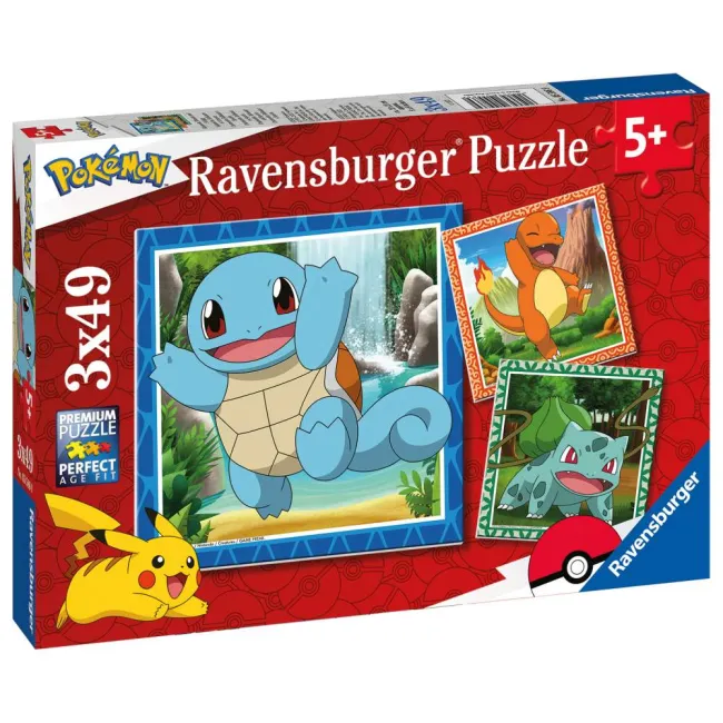 Ravensburger - Puzzle personaje Pokemon 3x49 piese - ARTRVSPC05586