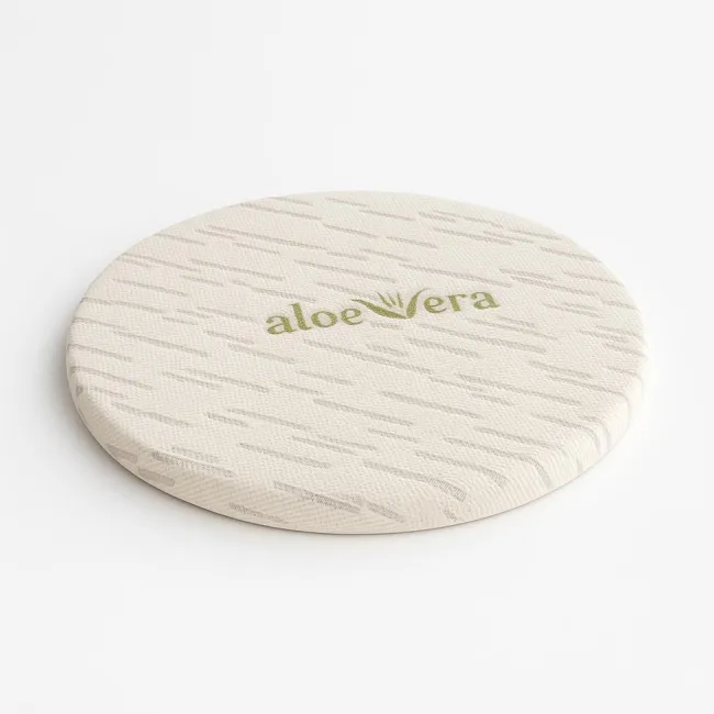 Topper ferm saltea rotunda pat bebe Fiber 70x70x3 cm husa Jacquard - ASC6427968155353