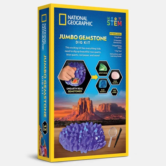 National Geographic - Set de excavare si descoperire pietre pretioase mari - ARTNG23180