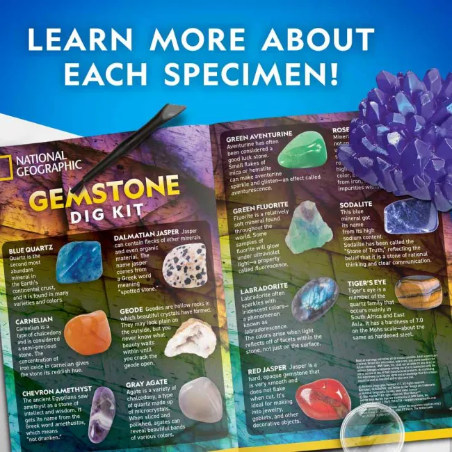 National Geographic - Set de excavare si descoperire pietre pretioase mari - ARTNG23180