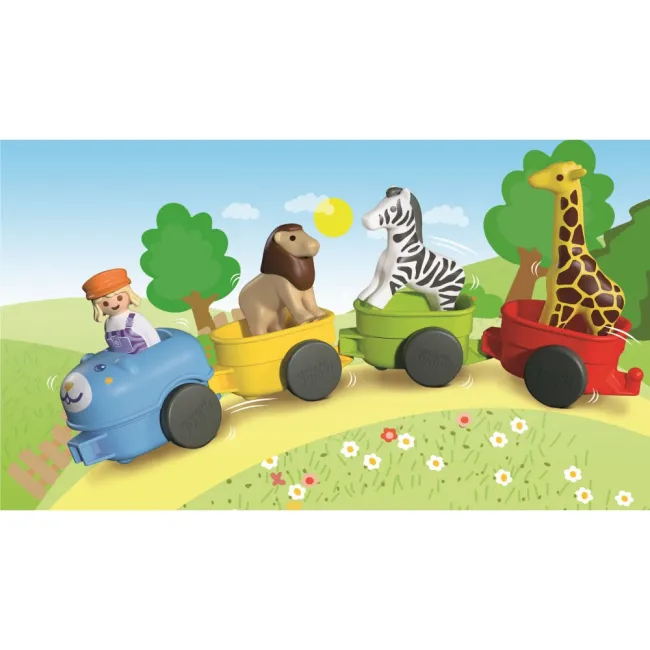 Playmobil - Junior Trenulet cu animale - ARTPM72084