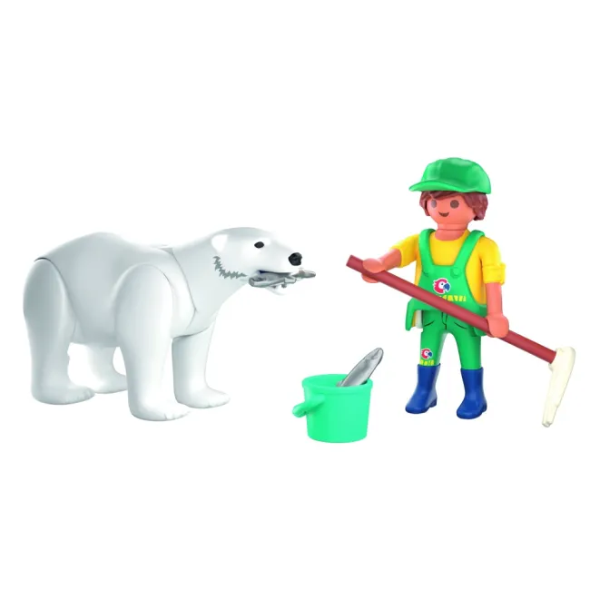 Playmobil - Jucarie de rol Ingrijitor zoo si urs polar - ARTPM72090