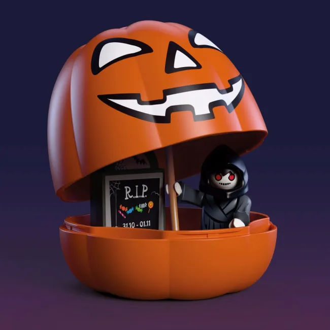 Playmobil - Dovleac de Halloween si Figurina moartea cu coasa - ARTPM72357