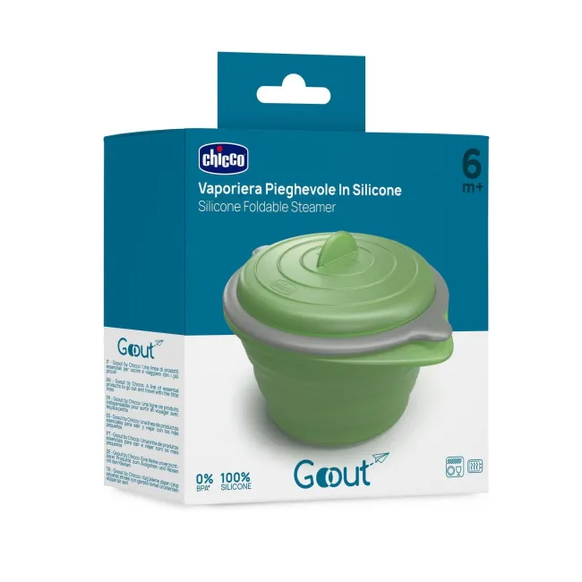 Castronel Chicco din silicon pentru gatit la aburi, verde, 6luni+ CHC12437-7