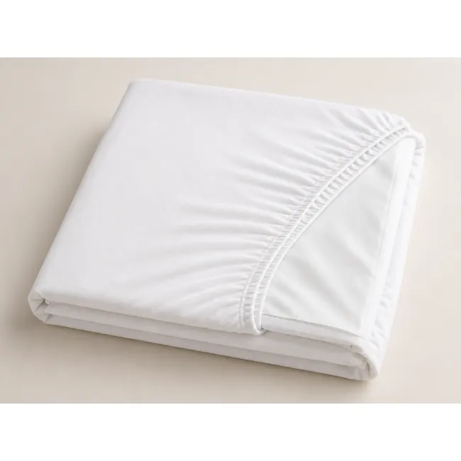 Cearsaf Impermeabil Cu Elastic 140x70 Cm, Jerseu Bumbac, Alb - Danpol Pjb14070w