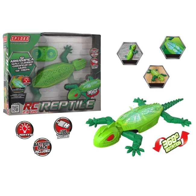 Reptila RC cu telecomanda, urca  pe pereti, rotatie 360&deg;, lumini, acumulator  si &icirc;ncarcare USB SOLGL43473