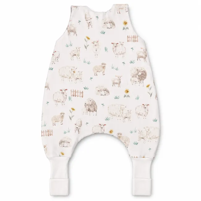 Sac De Dormit De Vara Cu Picioare Amy Mielue Ei Pe Pajie Te, Viscoza Din Bambus, 1 Tog, Marimea S (80-86cm), 62x50cm ,   Cu E Osete Integrate Pjb85719