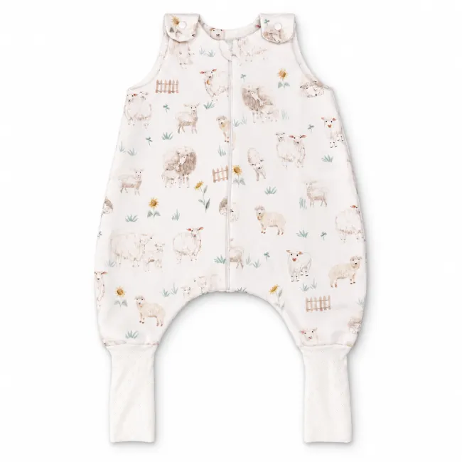 Sac De Dormit De Vara Cu Picioare Amy Mielue Ei Pe Pajie Te, Viscoza Din Bambus, 1 Tog, Marimea S (80-86cm), 62x50cm ,   Cu E Osete Integrate Pjb85719