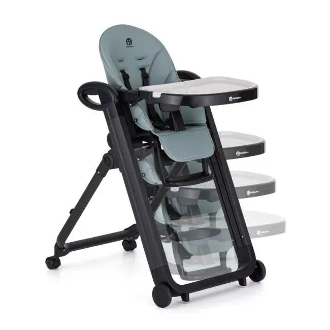 Scaun de masa, Petite&Mars, Tasty, Multifunctional 3 in 1, Pana la 15 kg, Reglabil pe inaltime in 7 pozitii, Spatar reglabil pana la 175 grade, Suport picioare si tavita reglabile, Cu roti, Pliabil, Aluminiu, 6-36 luni, Albastru BYN361878