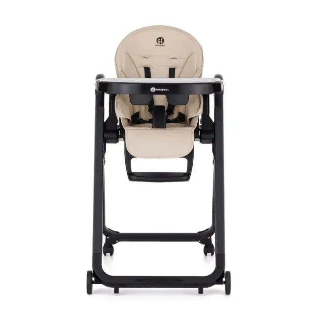 Scaun de masa, Petite&Mars, Tasty, Multifunctional 3 in 1, Pana la 15 kg, Reglabil pe inaltime in 7 pozitii, Spatar reglabil pana la 175 grade, Suport picioare si tavita reglabile, Cu roti, Pliabil, Aluminiu, 6-36 luni, Bej BYN361375