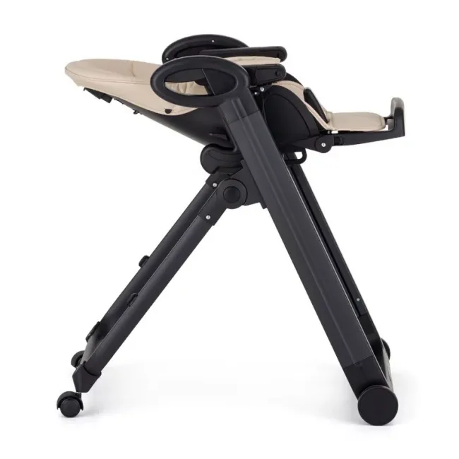 Scaun de masa, Petite&Mars, Tasty, Multifunctional 3 in 1, Pana la 15 kg, Reglabil pe inaltime in 7 pozitii, Spatar reglabil pana la 175 grade, Suport picioare si tavita reglabile, Cu roti, Pliabil, Aluminiu, 6-36 luni, Bej BYN361375