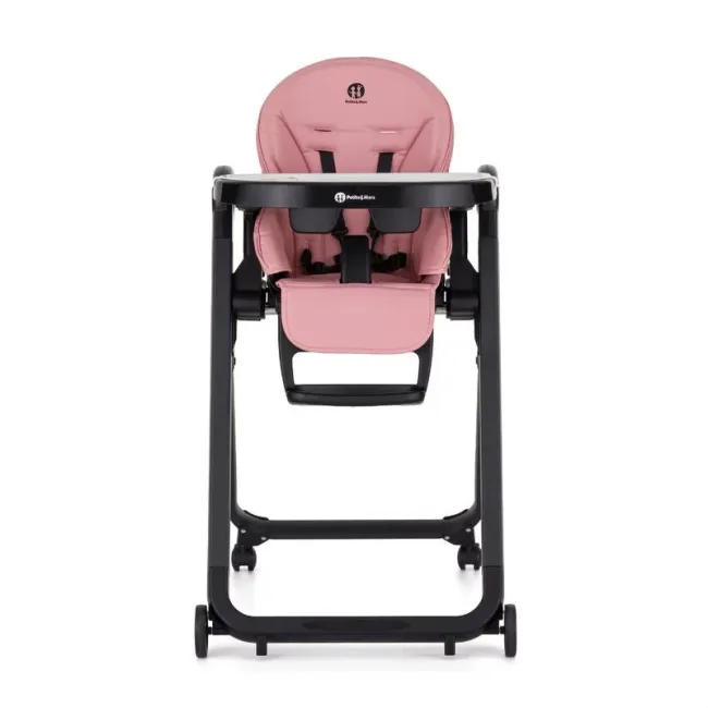 Scaun de masa, Petite&Mars, Tasty, Multifunctional 3 in 1, Pana la 15 kg, Reglabil pe inaltime in 7 pozitii, Spatar reglabil pana la 175 grade, Suport picioare si tavita reglabile, Cu roti, Pliabil, Aluminiu, 6-36 luni, Roz BYN361791