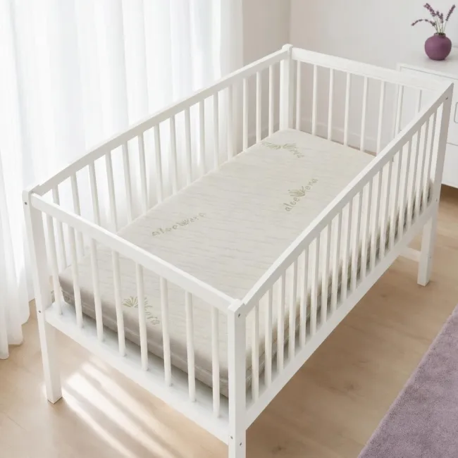 Saltea DualNest 115x60x10 cm pentru bebelusi in 3 straturi Husa Jacquard Deluxe - ASC6427968155384