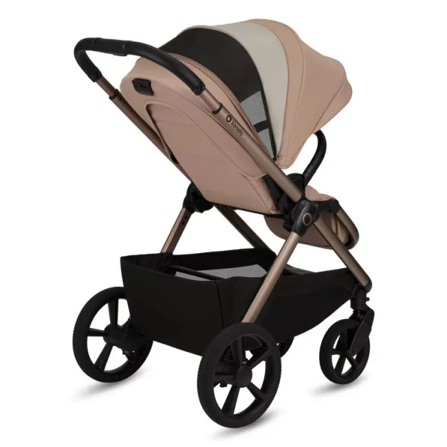 Carucior 2 in 1, Lionelo, Carmine, Parte sport si Landou anti-reflux, Salteluta ventilata, Reglare spatar, Suport de picioare, Maner reglabil, Sustine 22 kg, Cu accesorii, 0 luni+, Bej BYNLO-CARMINE_2IN1_BEIGE_SAND