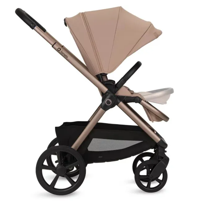 Carucior 2 in 1, Lionelo, Carmine, Parte sport si Landou anti-reflux, Salteluta ventilata, Reglare spatar, Suport de picioare, Maner reglabil, Sustine 22 kg, Cu accesorii, 0 luni+, Bej BYNLO-CARMINE_2IN1_BEIGE_SAND