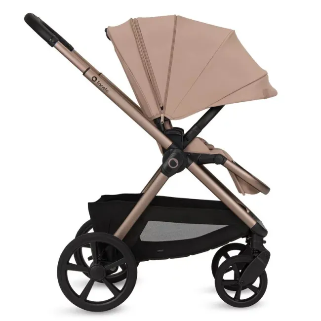 Carucior 2 in 1, Lionelo, Carmine, Parte sport si Landou anti-reflux, Salteluta ventilata, Reglare spatar, Suport de picioare, Maner reglabil, Sustine 22 kg, Cu accesorii, 0 luni+, Bej BYNLO-CARMINE_2IN1_BEIGE_SAND