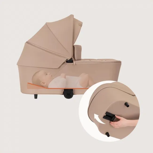 Carucior 2 in 1, Lionelo, Carmine, Parte sport si Landou anti-reflux, Salteluta ventilata, Reglare spatar, Suport de picioare, Maner reglabil, Sustine 22 kg, Cu accesorii, 0 luni+, Bej BYNLO-CARMINE_2IN1_BEIGE_SAND