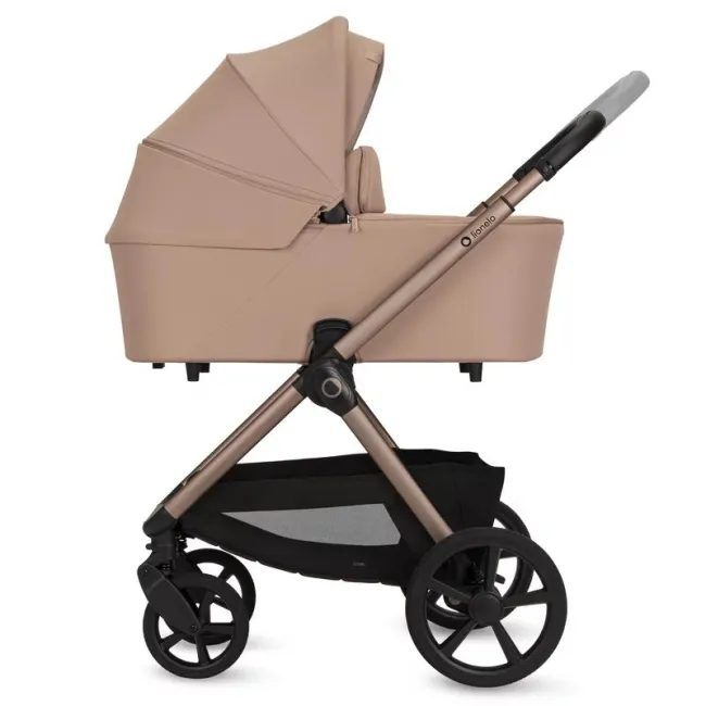 Carucior 2 in 1, Lionelo, Carmine, Parte sport si Landou anti-reflux, Salteluta ventilata, Reglare spatar, Suport de picioare, Maner reglabil, Sustine 22 kg, Cu accesorii, 0 luni+, Bej BYNLO-CARMINE_2IN1_BEIGE_SAND