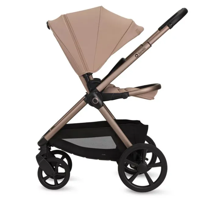 Carucior 2 in 1, Lionelo, Carmine, Parte sport si Landou anti-reflux, Salteluta ventilata, Reglare spatar, Suport de picioare, Maner reglabil, Sustine 22 kg, Cu accesorii, 0 luni+, Bej BYNLO-CARMINE_2IN1_BEIGE_SAND
