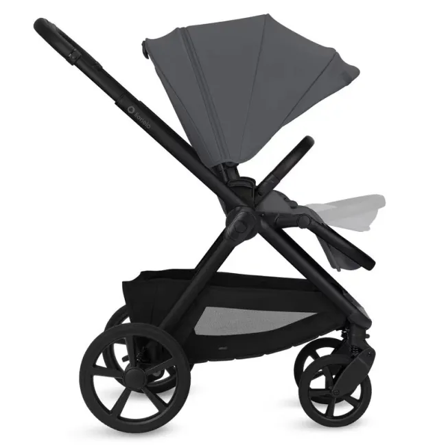 Carucior 2 in 1, Lionelo, Carmine, Parte sport si Landou anti-reflux, Salteluta ventilata, Reglare spatar, Suport de picioare, Maner reglabil, Sustine 22 kg, Cu accesorii, 0 luni+, Gri BYNLO-CARMINE_2IN1_GREY_STONE