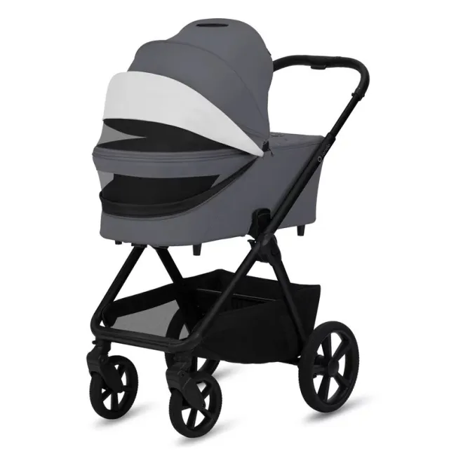 Carucior 2 in 1, Lionelo, Carmine, Parte sport si Landou anti-reflux, Salteluta ventilata, Reglare spatar, Suport de picioare, Maner reglabil, Sustine 22 kg, Cu accesorii, 0 luni+, Gri BYNLO-CARMINE_2IN1_GREY_STONE