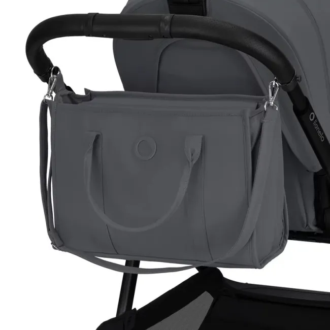 Carucior 2 in 1, Lionelo, Carmine, Parte sport si Landou anti-reflux, Salteluta ventilata, Reglare spatar, Suport de picioare, Maner reglabil, Sustine 22 kg, Cu accesorii, 0 luni+, Gri BYNLO-CARMINE_2IN1_GREY_STONE