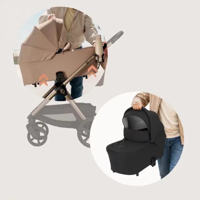 Carucior 2 in 1, Lionelo, Carmine, Parte sport si Landou anti-reflux, Salteluta ventilata, Reglare spatar, Suport de picioare, Maner reglabil, Sustine 22 kg, Cu accesorii, 0 luni+, Negru BYNLO-CARMINE_2IN1_BLACK_ONYX