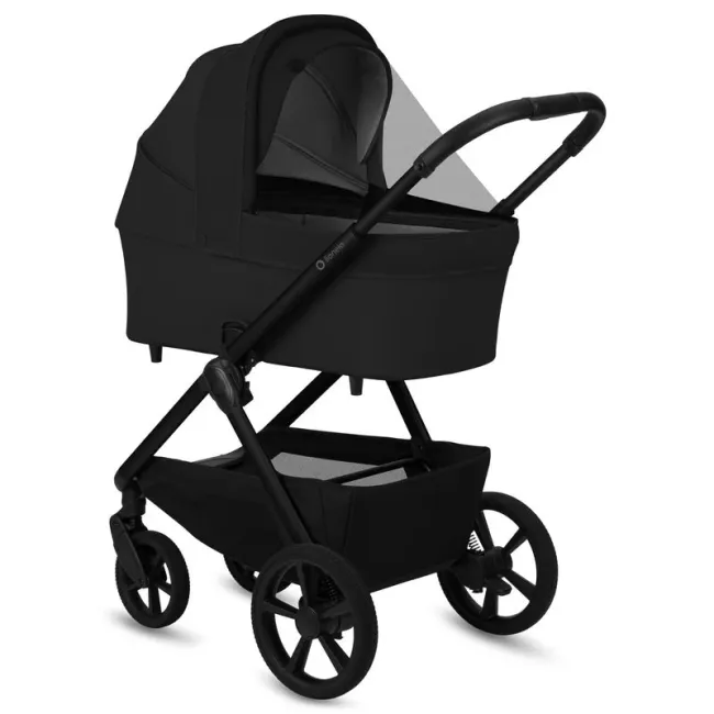 Carucior 2 in 1, Lionelo, Carmine, Parte sport si Landou anti-reflux, Salteluta ventilata, Reglare spatar, Suport de picioare, Maner reglabil, Sustine 22 kg, Cu accesorii, 0 luni+, Negru BYNLO-CARMINE_2IN1_BLACK_ONYX