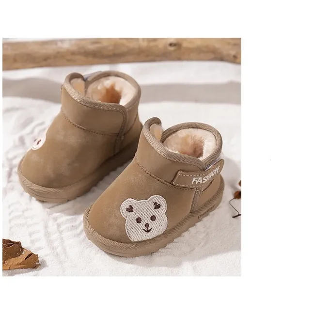 Cizme maro teddy, superbaby, piele ecologica, maro ad26