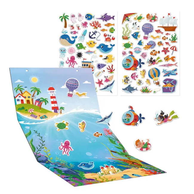 Set creativ mare cu abtibilduri  - lumea subacvatica