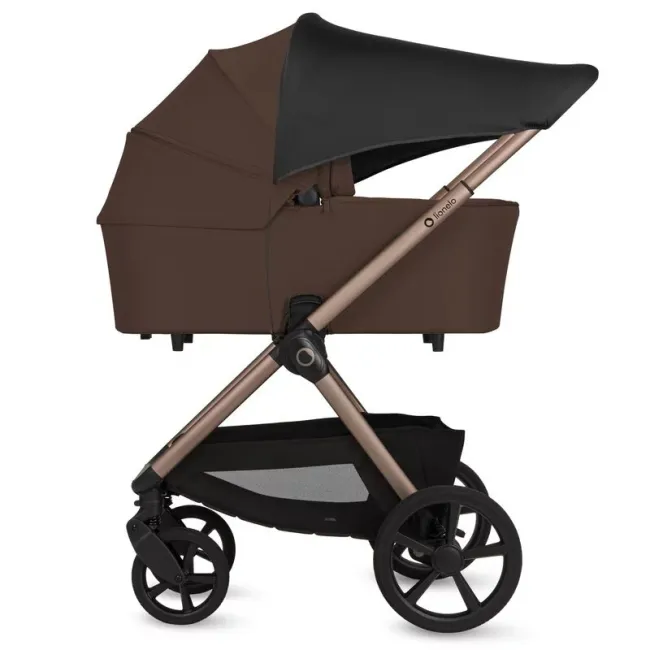 Carucior 2 in 1, Lionelo, Carmine, Parte sport si Landou anti-reflux, Salteluta ventilata, Reglare spatar, Suport de picioare, Maner reglabil, Sustine 22 kg, Cu accesorii, 0 luni+, Maro BYNLO-CARMINE_2IN1_BROWN_CHOCOLATE