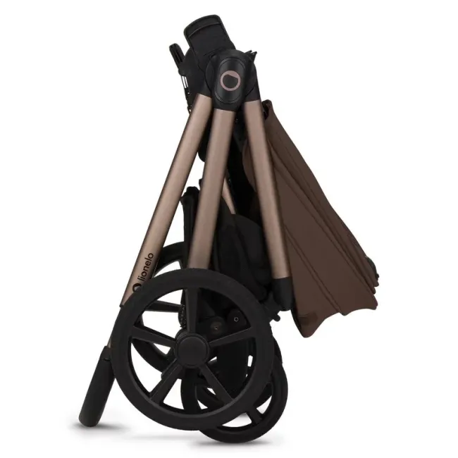 Carucior 2 in 1, Lionelo, Carmine, Parte sport si Landou anti-reflux, Salteluta ventilata, Reglare spatar, Suport de picioare, Maner reglabil, Sustine 22 kg, Cu accesorii, 0 luni+, Maro BYNLO-CARMINE_2IN1_BROWN_CHOCOLATE