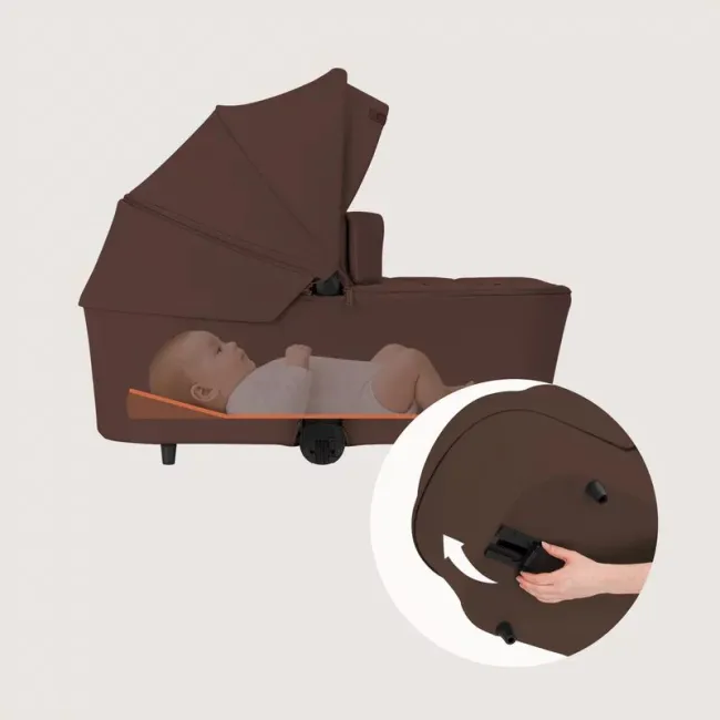 Carucior 2 in 1, Lionelo, Carmine, Parte sport si Landou anti-reflux, Salteluta ventilata, Reglare spatar, Suport de picioare, Maner reglabil, Sustine 22 kg, Cu accesorii, 0 luni+, Maro BYNLO-CARMINE_2IN1_BROWN_CHOCOLATE
