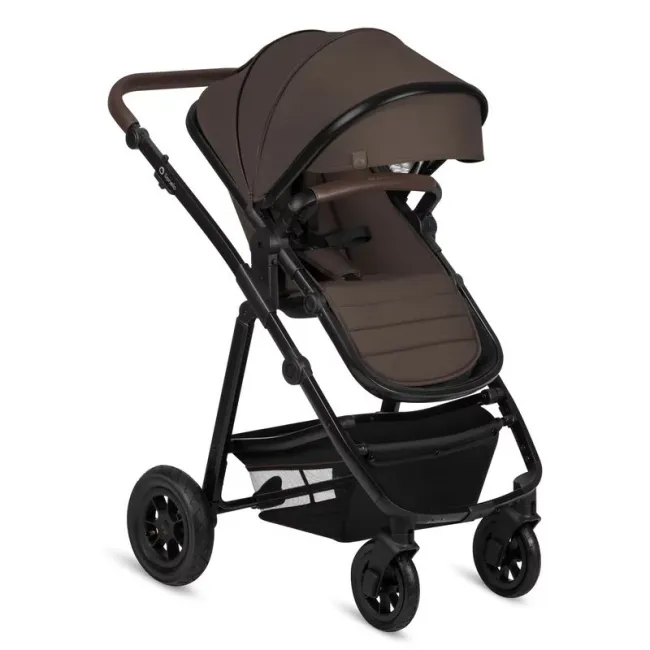 Carucior 3 in 1, Lionelo, Amber, Cadru aluminiu, Cu landou intarit si salteluta moale, Cu scoica auto testata ADAC, Reversibil, Cu accesorii, Geanta parinti, Pana la 22 kg, Maro BYNLO-AMBER_3IN1_BROWN_CHOCOLATE