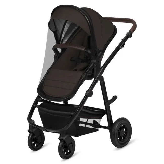 Carucior 3 in 1, Lionelo, Amber, Cadru aluminiu, Cu landou intarit si salteluta moale, Cu scoica auto testata ADAC, Reversibil, Cu accesorii, Geanta parinti, Pana la 22 kg, Maro BYNLO-AMBER_3IN1_BROWN_CHOCOLATE